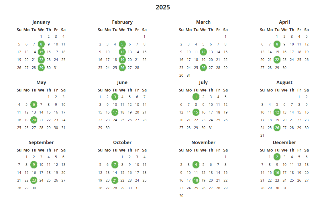 2025 Drop-in Calendar