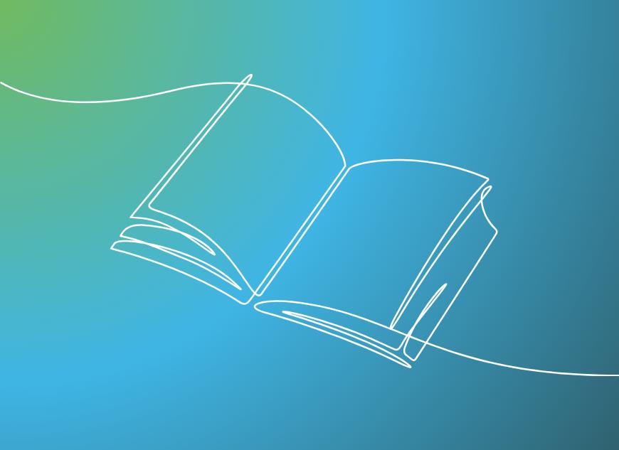 Line drawing of a book