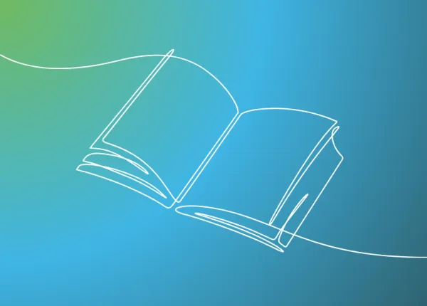 Line drawing of a book